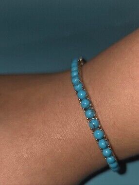 Turquoise Bracelet, 925 Sterling Silver , Tennis Bracelet